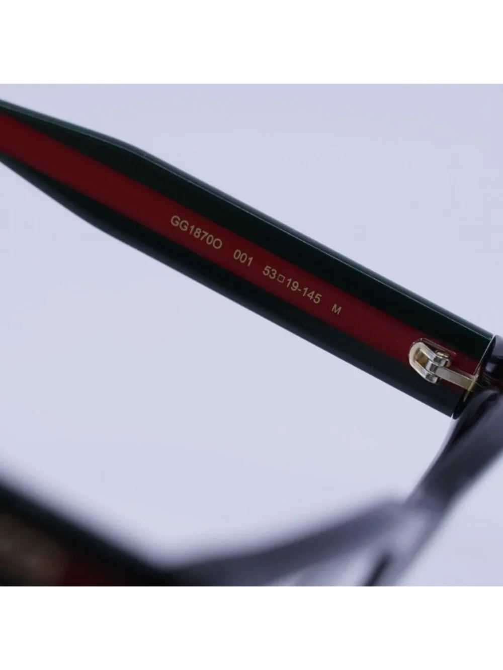 Gucci GG1870O 001 Eyeglasses Black/Green/Red 53mm Square Frame